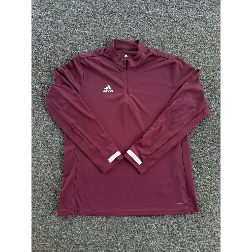 Adidas Climacool Men's‎ Large Maroon 1/4 Quarter Zip Long Sleeve Training Top